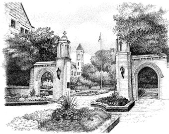 Sample Gates, Indiana University, Bloomington, Indiana,Fine Art Print