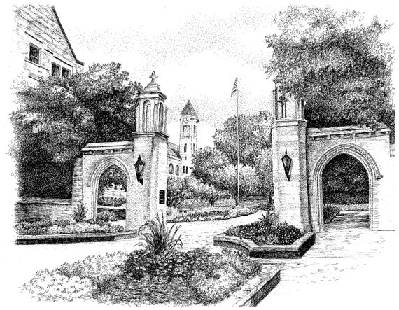 Sample Gates, Indiana University, Bloomington, Indiana,Fine Art Print