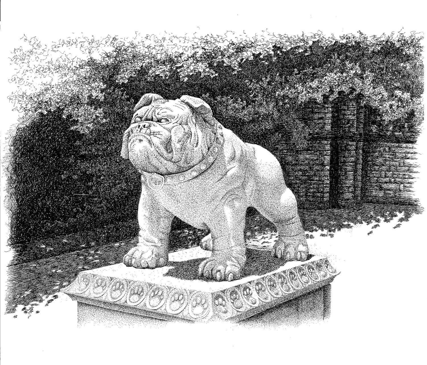 Butler Bulldog Statue, Butler University, Indianapolis, Indiana, Fine Art Print