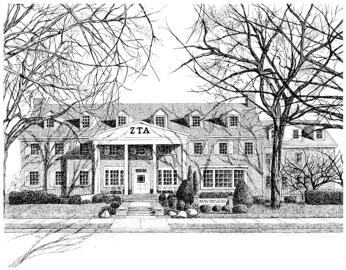Zeta Tau Alpha Sorority House Purdue University West Etsy