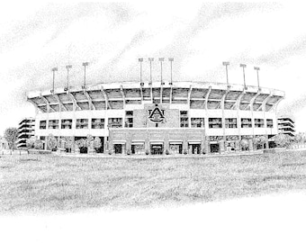 Jordan Hare Stadium, Auburn University, Auburn Alabama, Fine Art Print