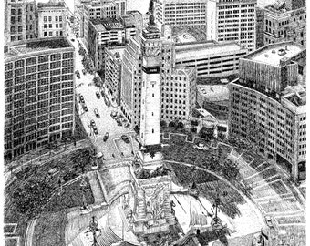 Soldiers and Sailors Monument, Indianapolis Landmarks,Fine Art Print