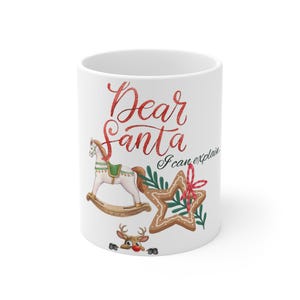 Lustige Weihnachtskaffeetasse: Lieber Santa, Urlaub Humor 11oz Keramik