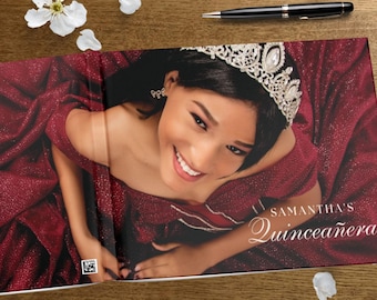 Custom Quinceañera Guest Book, Personalized 15th Birthday Photobook, Quince Memory Keepsake