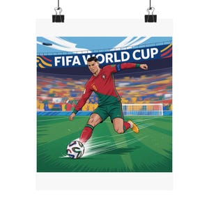 FIFA World Cup Soccer Poster, Matte Vertical Design for Sports Enthusiasts, Wall Art, Game Day Décor, Unique Gift for Fans