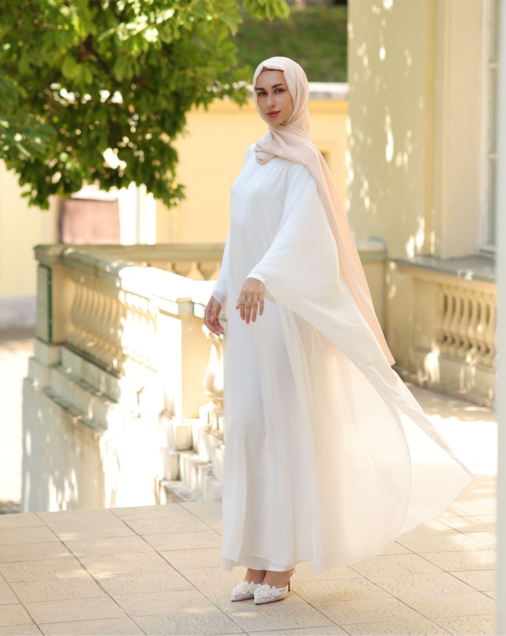 muslim chiffon dress Chiffon Dress, Maxi Chiffon Dress, Modest Chiffon Dress, Modest White Dress, Maxi Dress, Ivory Dress, Dress Long Sleeve, Muslim Dress