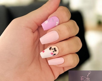 Pug Press On Nails | Dog Gel Art | Custom Pet Nail Set