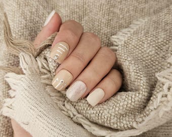 Office Christmas Press On Nails – Custom Hand Painted Holiday Set