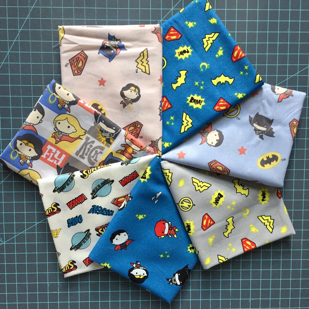 DC Comics Super Hero Fabric – 7 Fat Quarter Bundle, Quilting Cotton - Etsy
