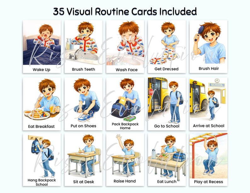 Visual Schedule Cards Bundle for Kids | Autism & ADHD Routine Cards ...