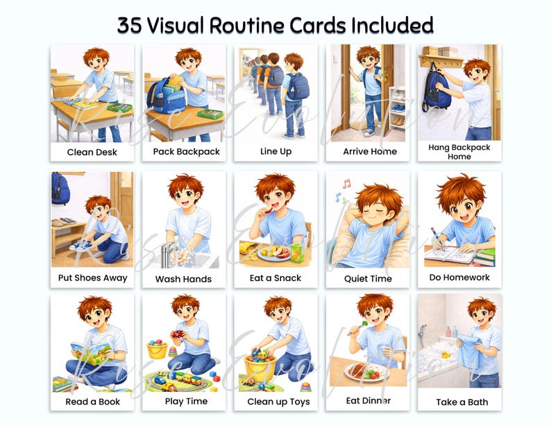 Visual Schedule Cards Bundle for Kids | Autism & ADHD Routine Cards ...