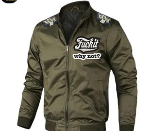 Embroidered Black Bomber Jacket: Streetwear Windbreaker, Gangster Design