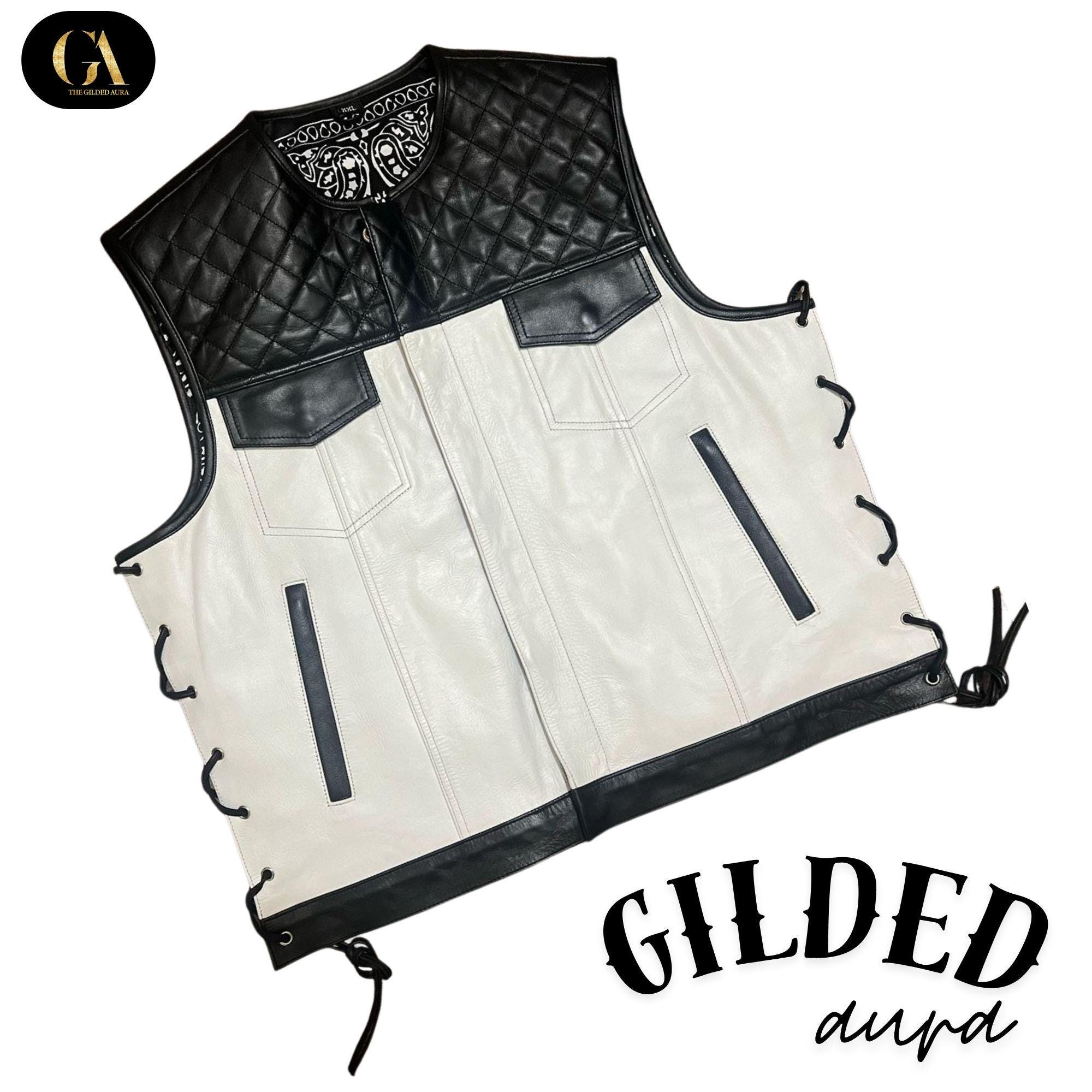 leather vest, biker motorcycle style waistcoat, customized gift for him/her.