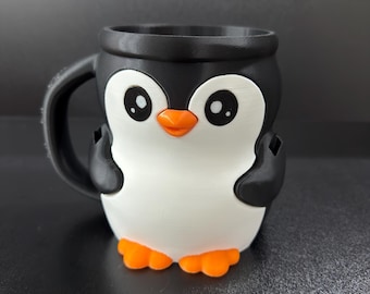 Porta pinta di gelato a forma di pinguino stampato in 3D con cassetto per cucchiai