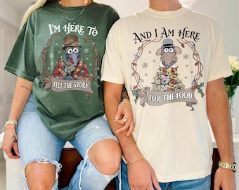 Muppet Christmas Carol Matching Shirts - I'm Here For The Food Shirt - Gonzo Rizzo Couple Outfit - Holiday Group Christmas Tee