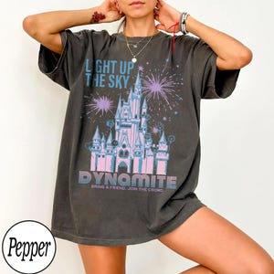 Light Up The Sky Dynamite Shirt, BT21 Castle Fireworks Tee, Kpop Magic Kingdom Top, Retro Bangtan Boys Gift, Vintage Purple Galaxy Fan Shirt