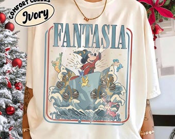 Retro Fantasia Sorcerer Mickey Shirt, The Most Magical Place on Earth Tee, Vintage Movie Graphic Top, Pegasus Magic Trip Gift, Wizard Shirt
