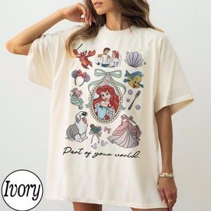 Camiseta "Parte de tu mundo", camiseta retro de la sirena Ariel, top vintage de la princesa Ariel Eric, regalo bajo el mar, ropa de vacaciones del Reino Mágico imagen 4