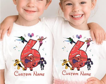 Custom Big Hero 6 Birthday Shirt, Personalized Baymax and Friends Tee, Hiro Hamada Superhero Top, Any Name Any Age, Magical Birthday Gift