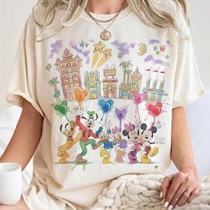 Hollywood Studios Watercolor Shirt, Mickey Minnie Donald Goofy Pluto Park Tee, Retro Disney Vacation Squad Top, Magical Trip 2026 Shirt