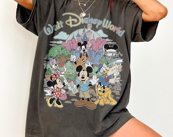 Retro Walt Disney World Shirt, Vintage Mickey and Friends Castle Tee, Family Vacation Group Apparel, Magical Kingdom Fan Gift, Kids Unisex