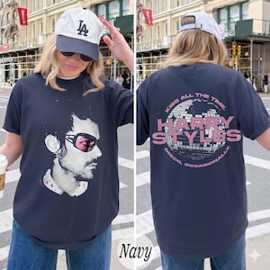 Harry Styles Shirt, Retro Kiss All The Time Disco Ball Tee, Vintage Harry Portrait Top, Love On Tour Apparel, Music Fan Gift image 2
