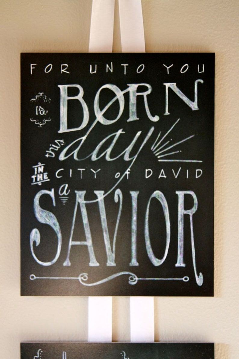Christmas Bible Verse Chalk Board Wall Art 8x10 mounted Etsy