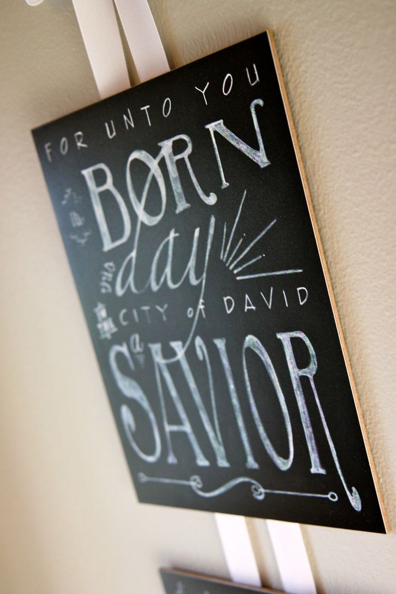 Christmas Bible Verse Chalk Board Wall Art 8x10 mounted Etsy