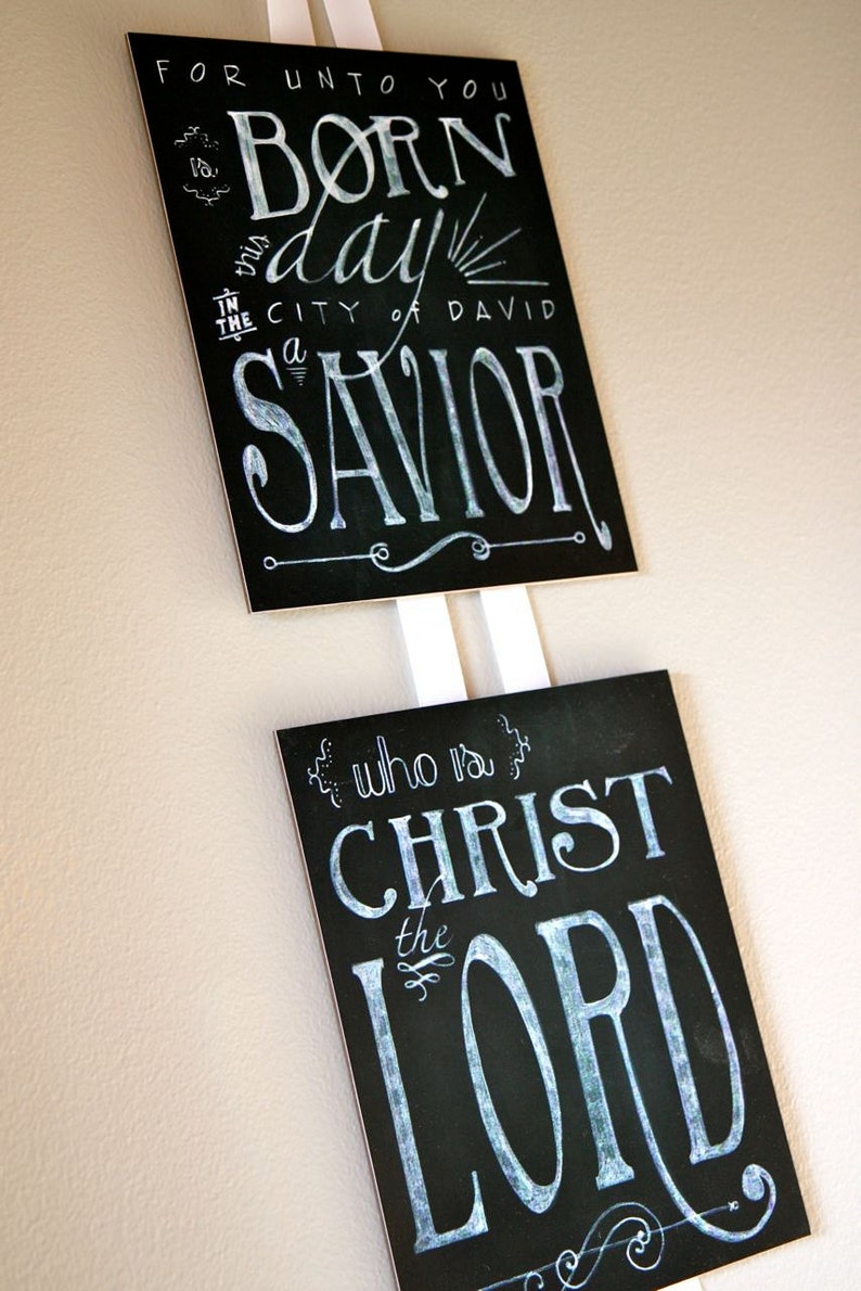 Christmas Bible Verse Chalk Board Wall Art 8x10 mounted Etsy