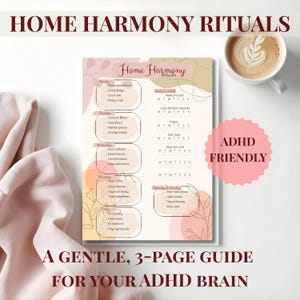 ADHD Cleaning Schedule Weekly Home Harmony Rituals Undated Monthly Calendar PDF Executive Function Support