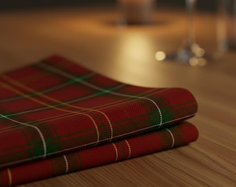 Red & Green Tartan Cloth Napkins ! Christmas Plaid Table Linens | Holiday Farmhouse Dining Decor | Winter Table Home Style | 10×10" 22×22"