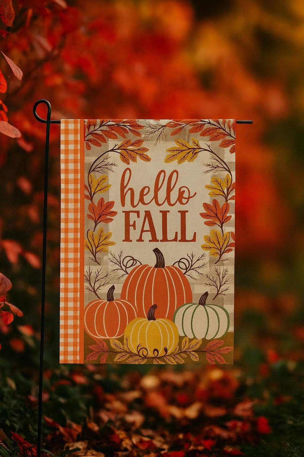 Gartenflagge „Happy Fall“ 30,5x45,7 Cm – Doppelseitige Herbst-Dekoration Mit Kürbis-Motiv Für Draußen