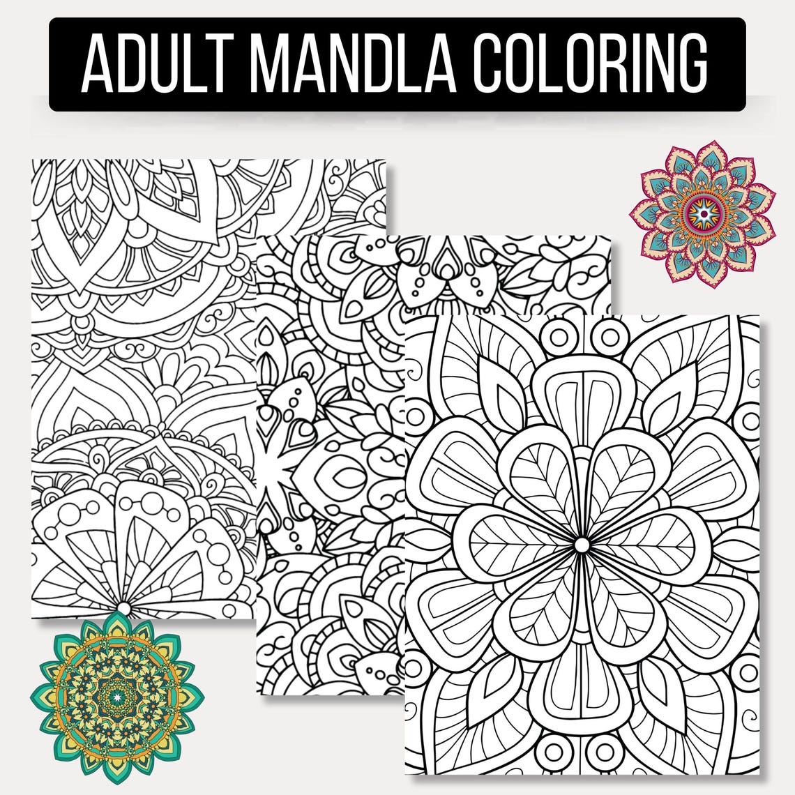 100 Mandala Coloring Pages - Stress Relief Adult Coloring Book (PDF ...