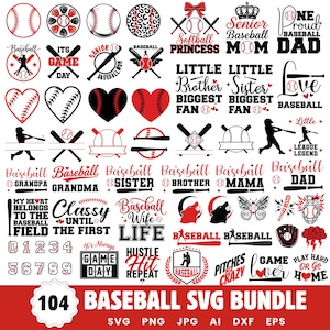 104 Baseball SVG Bundle | Mamma, pappa, syster, bror design (digital nedladdning)