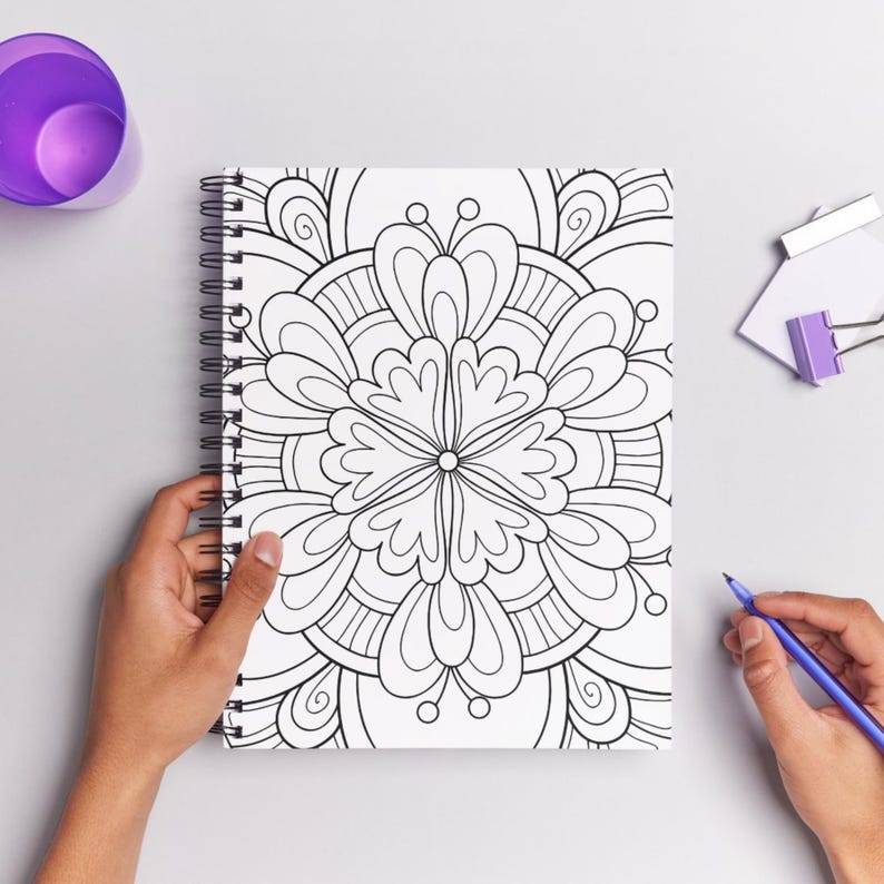 100 Mandala Coloring Pages - Stress Relief Adult Coloring Book (PDF ...