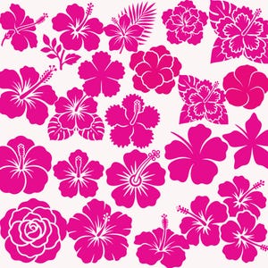 Hibiscus Flowers SVG Bundle | Tropical Floral Clipart, Hawaiian Designs (Digital Download) image 2