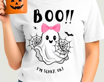 Coquette Ghost Halloween PNG, Pink Sublimation Design (Digital Download)