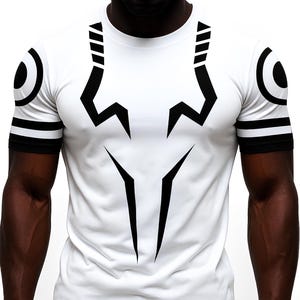 Anime Jujutsu Kaisn inspiriertes Sukuna-Kompressions-T-Shirt, Anime-Fitnessstudio-Kompressionshemden, JJK inspiriertes weißes Kompressions-T-Shirt, Herren- und Damenkleidung