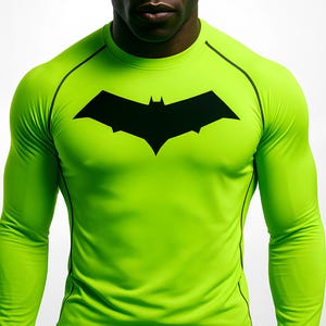 Anime Gym B * tman inspiriertes Kompressions-T-Shirt, Anime Gym Compression Shirts, atmungsaktives Gym Compression T-Shirt, Herren und Damen Kleidung Geschenk Gymbuddy