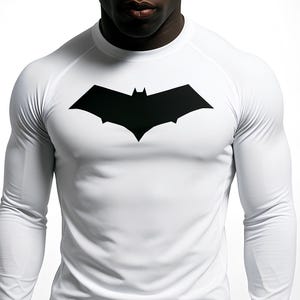 Anime Gym B * tman inspiriertes Kompressions-T-Shirt, Anime Gym Compression Shirts, atmungsaktives Gym Compression T-Shirt, Herren und Damen Kleidung Geschenk Gymbuddy
