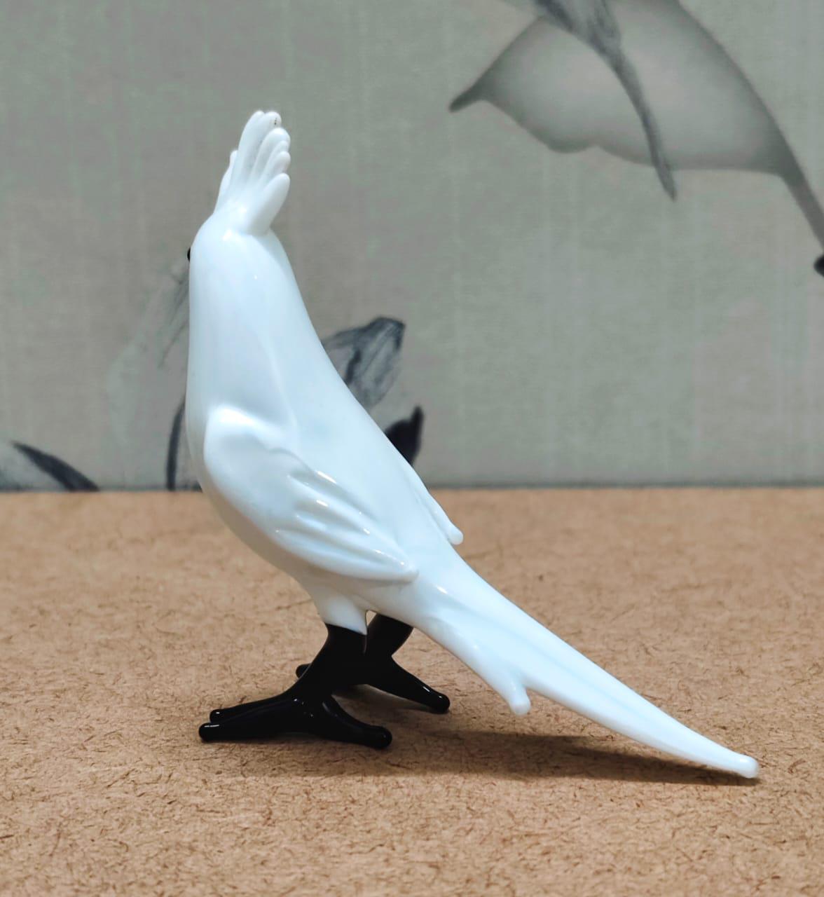 ガラス工芸品 白いオウムの置物 – 吹きガラスの鳥の彫刻 - Etsy 日本