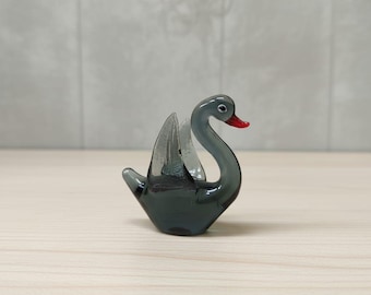 Funny Duck Glass Sculpture, Lampwork Banana Statue, Murano Glass