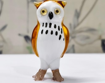 ムラーノガラス製赤いフクロウの置物 ヴィンテージ 1980年代 手吹き