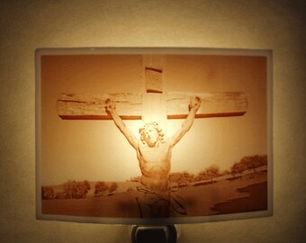 Crucifix  nightlight - in the french countryside
