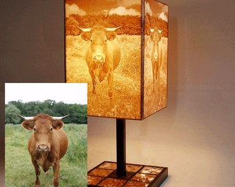 Custom table lamp with your photos, drawings, logos, etc
