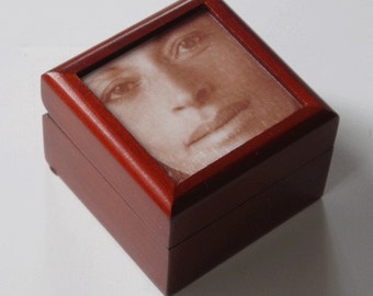 Custom treasure chest with  your picture on  lid - only 1 left