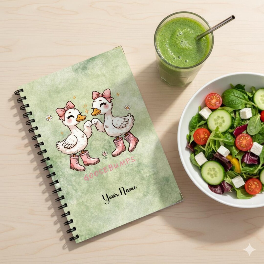Notebook Goose Cute Goosebumps Spiral Notebook Funny Kawaii Goose Fist Bump - Etsy