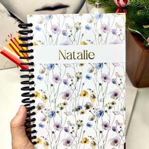 Personalized Artistic Handpainted Spiral Notebook, 120 Pages, 5.5 x 8.3 in Lined Pages