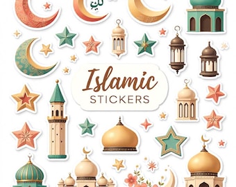 Pegatinas digitales de Ramadán y Eid: libro de pegatinas islámicas para GoodNotes y planificadores de fe