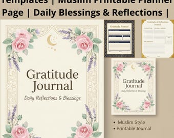 Modern Islamic Gratitude Journal Template | Muslim Printable Planner Page | Daily Blessings & Reflection | Digital Download